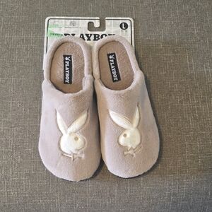 PLAYBOY Plush Slippers - Light Brown NWT
